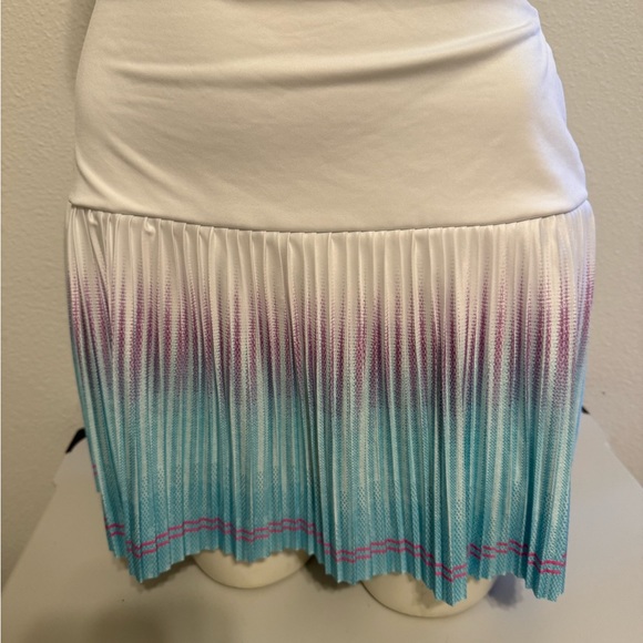 K-Swiss 14” High Rise 3 Pleat Ombré Pink And Blue Tennis Skirt Size Medium S - Picture 2 of 10